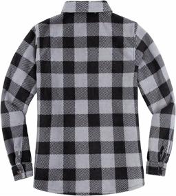 img 2 attached to Womens Sherpa Fleece Flannel Throughout Women's Clothing ~ Coats, Jackets & Vests