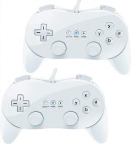 img 4 attached to Renewed VOYEE Wii Classic Controller - 2 Pack Wired Pro Controllers For Nintendo Wii (White)