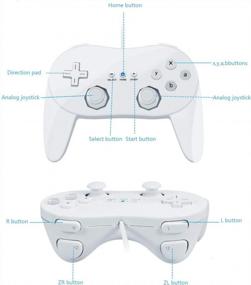 img 3 attached to Обновленный классический контроллер VOYEE Wii — 2 комплекта проводных профессиональных контроллеров для Nintendo Wii (белые)