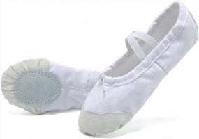 img 4 attached to Canvas Dance Shoes For Women And Children - Ideal For Gymnastics, Yoga And Exercise Routines – Soft And Comfortable Flats By Goettin Ballet