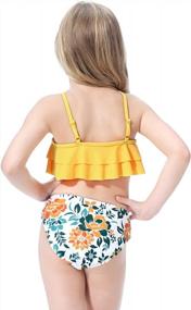 img 2 attached to Girls' Two Piece Floral Bathing Suits With Ruffle Flounce By SHEKINI For Trendy Beachwear Style