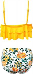 img 3 attached to Girls' Two Piece Floral Bathing Suits With Ruffle Flounce By SHEKINI For Trendy Beachwear Style