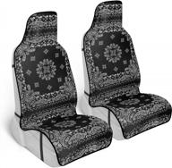 revamp your car seats with carbella's black paisley bandana car seat covers - premium 2 pack western print front seat covers for cars, trucks & suvs logo