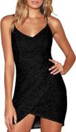 shimmer with glamour: aooksmery women's glittery spaghetti strap mini dress for parties and clubs logo