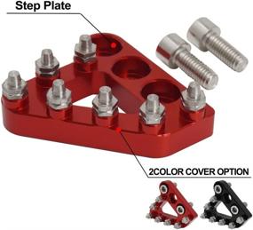 img 3 attached to 🏍️ Universal Red Motorcycle Rear Brake Pedal Step Plate Tip | Fits 125-530 TE TX TC FC FX FE SX SXF XC XCF EXC EXCF XCW SMC ENDURO SUPERMOTOR SUPERENDURO ADVENTURE ADVENTURES 690 950 990 Dirt Bike