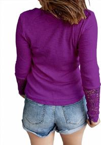 img 2 attached to Women'S Long Sleeve Tunic Tops Slim Fit Scoop Neck Tee Ribbed Knit Blouse KINLONSAIR