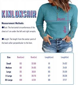 img 1 attached to Women'S Long Sleeve Tunic Tops Slim Fit Scoop Neck Tee Ribbed Knit Blouse KINLONSAIR