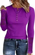 women's long sleeve tunic tops slim fit scoop neck tee ribbed knit blouse kinlonsair logo