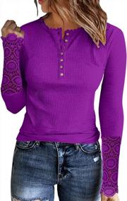 img 3 attached to Women'S Long Sleeve Tunic Tops Slim Fit Scoop Neck Tee Ribbed Knit Blouse KINLONSAIR