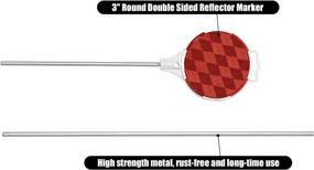 img 2 attached to 🔴 Enhance Nighttime Visibility with CZC AUTO Red Reflective Driveway Markers - 36.5-inch Double Sided Metal Post Reflectors, Weather Resistant - 8 Pack