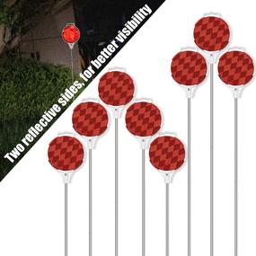 img 1 attached to 🔴 Enhance Nighttime Visibility with CZC AUTO Red Reflective Driveway Markers - 36.5-inch Double Sided Metal Post Reflectors, Weather Resistant - 8 Pack