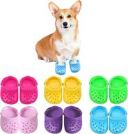 🐶 puppy dogs candy colors sandals: rugged anti-slip sole, breathable soft mesh dog slippers - cute, adjustable, comfortable paws holey shoes for small dogs, enhanced seo логотип