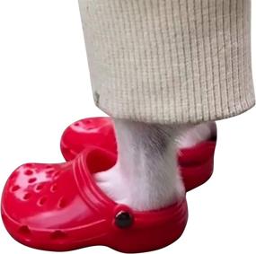 img 1 attached to 🐶 Puppy Dogs Candy Colors Sandals: Rugged Anti-Slip Sole, Breathable Soft Mesh Dog Slippers - Cute, Adjustable, Comfortable Paws Holey Shoes for Small Dogs, Enhanced SEO