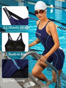 img 1 attached to ATTRACO женский спортивный цельный купальник Boyleg, соревновательный купальный костюм