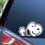 🐶 snoopy waving hi decal sticker car vinyl - sunset graphics & decals логотип