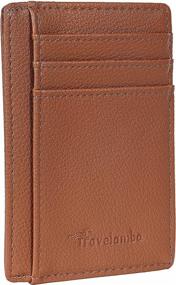 img 4 attached to 🧳 Travelambo Pocket Minimalist Leather Blocking Men's Wallets, Card Cases, and Money Organizers - Ideal for Men's Accessories