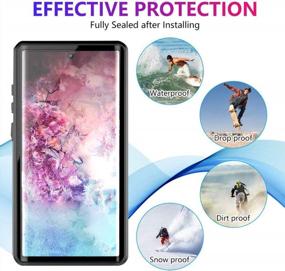 img 2 attached to YOGRE Samsung Galaxy Note10+ Plus/Pro/5G Waterproof Case With 2 Sensitive Finger Scanner, IP68 Certified Underwater Full Sealed For Dropproof Dustproof Snowproof Cover Cases (6.8 Inch, Black&Clear)