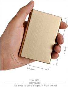 img 1 attached to Secure Your Cards In Style With Our RFID Stainless Steel Credit Card Holder In Gold - Perfect For Men And Women!