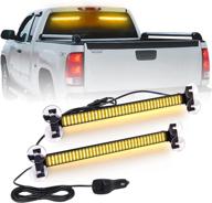 🚨 xridonsen 2-in-1 emergency strobe lights bar - amber traffic advisor for construction vehicles & trucks - hazard warning interior windshield dash lights deck split mount - enhanced safety логотип