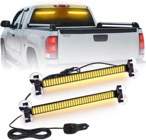 img 4 attached to 🚨 XRIDONSEN 2-in-1 Emergency Strobe Lights Bar - Amber Traffic Advisor for Construction Vehicles & Trucks - Hazard Warning Interior Windshield Dash Lights Deck Split Mount - Enhanced Safety