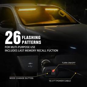 img 1 attached to 🚨 XRIDONSEN 2-in-1 Emergency Strobe Lights Bar - Amber Traffic Advisor for Construction Vehicles & Trucks - Hazard Warning Interior Windshield Dash Lights Deck Split Mount - Enhanced Safety