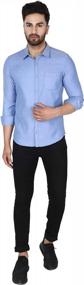 img 3 attached to SKAVIJ Men'S Slim Fit Long Sleeve Casual Shirts For Business And Daily Wear - Basic Design In Blue (Small)