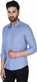 img 2 attached to SKAVIJ Men'S Slim Fit Long Sleeve Casual Shirts For Business And Daily Wear - Basic Design In Blue (Small)