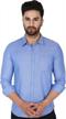 skavij men's slim fit long sleeve casual shirts for business and daily wear - basic design in blue (small) logo