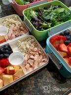 img 1 attached to 🥗 Shopwithgreen 64 Ounce Salad Containers To Go for Lunch (Pack of 3), Bento Box with Dressing Pots & 5-Compartment Removable Tray, Microwave and Dishwasher Safe, BPA-Free review by Paul Koehler