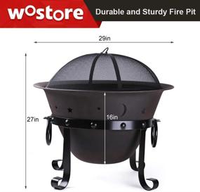 img 2 attached to 29 Inch Outdoor Fire Pit By Wostore - Heavy Duty Cast Iron With Spark Screen, Grate & Poker