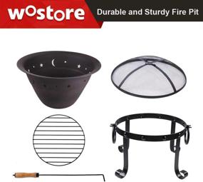 img 3 attached to 29 Inch Outdoor Fire Pit By Wostore - Heavy Duty Cast Iron With Spark Screen, Grate & Poker
