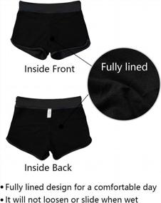 img 1 attached to Women'S ALove Stretchy Sporty Swim Shorts With Side V Slit Boyshorts And Board Shorts