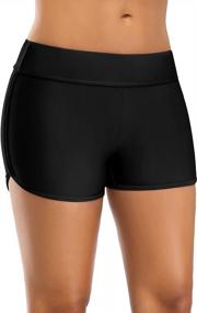 img 2 attached to Women'S ALove Stretchy Sporty Swim Shorts With Side V Slit Boyshorts And Board Shorts