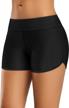 women's alove stretchy sporty swim shorts with side v slit boyshorts and board shorts logo