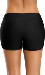 img 3 attached to Women'S ALove Stretchy Sporty Swim Shorts With Side V Slit Boyshorts And Board Shorts