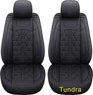 2 front tundra seat covers fit for 2007-2021 crew cab/ crewmax/ double cab/ regular cab with waterproof faux leather (black 2 pcs) logo