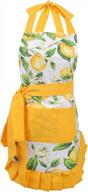 surblue vintage floral apron for mom and me: cotton extra-long tie with 2 pockets! logo