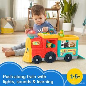 img 3 attached to 🚂 Fisher-Price Little People Animal Train Toy with Lights, Music and Smart Stages Learning Content - Includes 6 Toy Figures