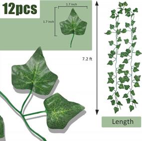 img 3 attached to 12 Pack Artificial Ivy Garland - 86 FT Fake Greenery Leaf Vine For Wedding, Party, Garden Home Decor