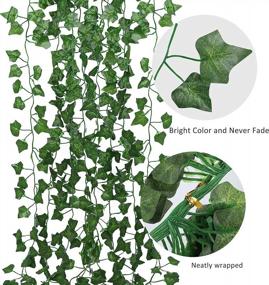 img 2 attached to 12 Pack Artificial Ivy Garland - 86 FT Fake Greenery Leaf Vine For Wedding, Party, Garden Home Decor