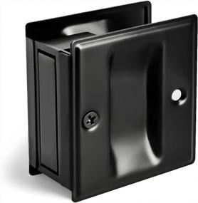 img 4 attached to HOMOTEK Privacy Pocket Door Pull Without Switch Plate - Replace Old Or Damaged Passage Sliding Door Pull No Lock Quickly And Easily, 2-3/4”X2-1/2”, For 1-3/8” Thickness Door, Black