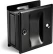 homotek privacy pocket door pull without switch plate - replace old or damaged passage sliding door pull no lock quickly and easily, 2-3/4”x2-1/2”, for 1-3/8” thickness door, black logo