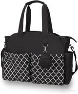 🎒 waterproof diaper bag tote with changing mat and shoulder strap - large capacity baby changing bag for mom (black) logo