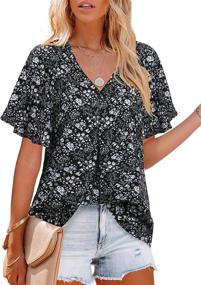 img 2 attached to Chic & Breezy: Messic Women'S Chiffon Blouses For Effortless Summer Style