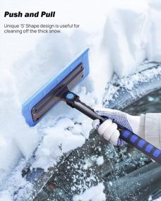 img 2 attached to JOYTUTUS 47'' S-Type Snow Broom And Extendable Snow Brush With Foam Handle, 270° Rotatable Snow Cleaner For Cars With Ice Scraper And Wiper Cleaner - Complete Christmas Set