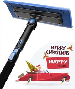 img 3 attached to JOYTUTUS 47'' S-Type Snow Broom And Extendable Snow Brush With Foam Handle, 270° Rotatable Snow Cleaner For Cars With Ice Scraper And Wiper Cleaner - Complete Christmas Set