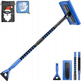 img 4 attached to JOYTUTUS 47'' S-Type Snow Broom And Extendable Snow Brush With Foam Handle, 270° Rotatable Snow Cleaner For Cars With Ice Scraper And Wiper Cleaner - Complete Christmas Set