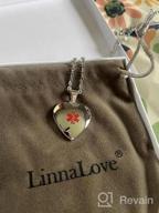img 1 attached to Heart Charm Medical ID Alert Necklaces For Women With Free Engraving By LinnaLove review by Jon Russell