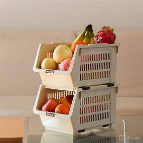 img 1 attached to 🍱 Japanese Stackable Storage Bin Kitchen Pantry Organizers - JapanBargain 3027 for Fruit, Potato, Condiments, and Spices