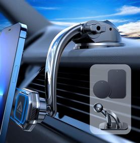 img 4 attached to 📱 Military-Grade Super Suction Magnetic Phone Mount for Car Dashboard - Stable and Safe Driving View with Powerful Magnet for iPhone & Android Phones - ADIUPUL